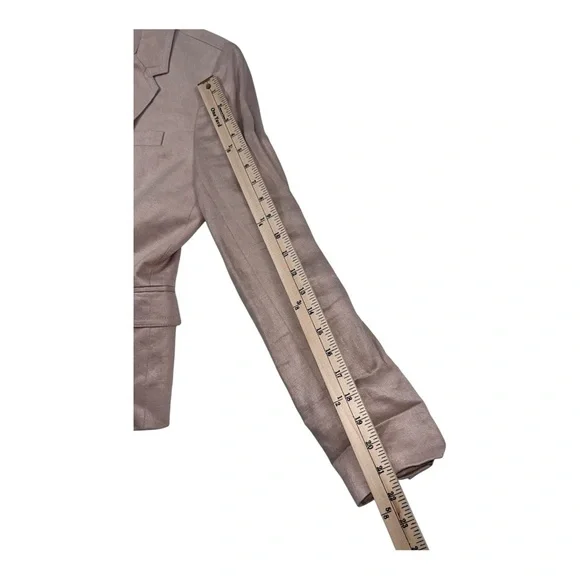 J.Crew Blazer Womens Size 2 Linen Tan Beige Tailored Jacket Career Office Chic - Picture 4 of 10
